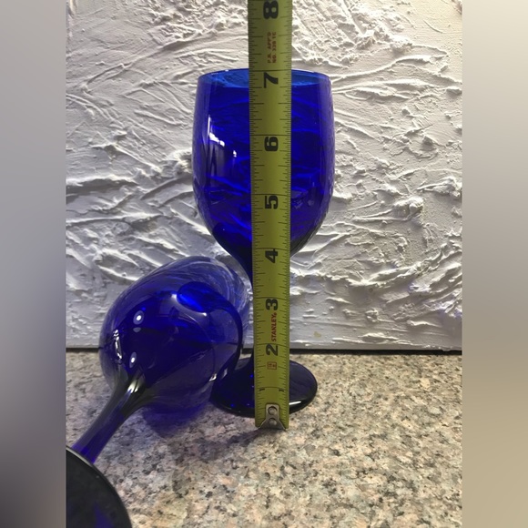 Pier 1 • Stylish Set of 2 Large Goblets in Royal Blue• Stemware Cold  Beverages - Picture 5 of 8